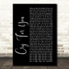 Jodeci Cry For You Black Script Song Lyric Quote Print