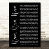 Shirley Bassey Never, Never, Never Black Script Song Lyric Quote Print