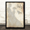 Elvis Presley Only You Man Lady Dancing Song Lyric Quote Print