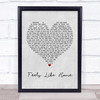 Edwina Hayes Feels like home Grey Heart Song Lyric Print