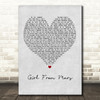 Ash Girl From Mars Grey Heart Quote Song Lyric Print