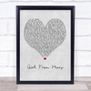 Ash Girl From Mars Grey Heart Quote Song Lyric Print