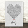 Ashanti Baby Grey Heart Quote Song Lyric Print