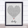 Ashanti Baby Grey Heart Quote Song Lyric Print