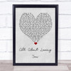 Bon Jovi All About Loving You Grey Heart Quote Song Lyric Print