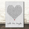 Carly Rae Jepsen Call Me Maybe Grey Heart Quote Song Lyric Print