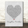 Coolio Gangsta's Paradise Grey Heart Quote Song Lyric Print