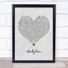 David Gray Babylon Grey Heart Quote Song Lyric Print