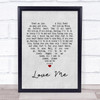 Elvis Presley Love Me Grey Heart Quote Song Lyric Print