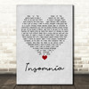 Faithless Insomnia Grey Heart Quote Song Lyric Print