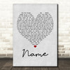 Goo Goo Dolls Name Grey Heart Quote Song Lyric Print