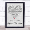 Helen Reddy You And Me Against The World Grey Heart Quote Song Lyric Print