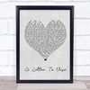The Cure A Letter To Elise Grey Heart Quote Song Lyric Print