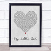 Tim McGraw My Little Girl Grey Heart Quote Song Lyric Print