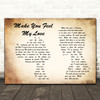 Straight No Chaser Make You Feel My Love Man Lady Couple Song Lyric Quote Print