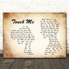 The Doors Touch Me Man Lady Couple Song Lyric Quote Print
