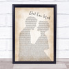 Aaron Neville and Linda Ronstadt Don't Know Much Man Lady Wedding Print