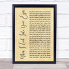 Firehouse When I Look Into Your Eyes Rustic Script Song Lyric Quote Print