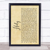 Florida Georgia Line Holy Rustic Script Song Lyric Quote Print