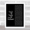 Ed Sheeran Perfect Black Script Song Lyric Quote Print