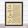 Gene Vincent Be-Bop-A-Lula Rustic Script Song Lyric Quote Print