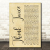 Celine Dione Think Twice Rustic Script Song Lyric Quote Print