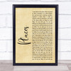 Martin Solveig Places Rustic Script Song Lyric Quote Print