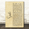 Michael Jackson Smile Rustic Script Song Lyric Quote Print