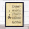 Miley Cyrus Adore You Rustic Script Song Lyric Quote Print