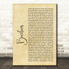 Pink Barbies Rustic Script Song Lyric Quote Print