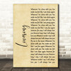 The Cure Lovesong Rustic Script Song Lyric Quote Print