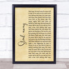 The Fureys Steal away Rustic Script Song Lyric Quote Print