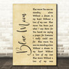 Elvis Presley Blue Moon Rustic Script Song Lyric Quote Print