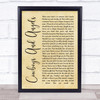 George Michael Cowboys And Angels Rustic Script Song Lyric Quote Print