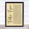 George Michael Father Figure Rustic Script Song Lyric Quote Print