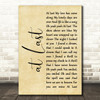 Etta James At Last Rustic Script Song Lyric Quote Print