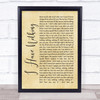 Whitney Houston I Have Nothing Rustic Script Song Lyric Quote Print