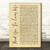 Bon Jovi Thank You For Loving Me Rustic Script Song Lyric Quote Print