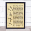 Dream Theater Through Her Eyes Rustic Script Song Lyric Quote Print