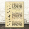 Evelyn Knight Lucky, Lucky, Lucky Me Rustic Script Song Lyric Quote Print