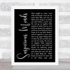 Elvis Presley Suspicious Minds Black Script Song Lyric Quote Print