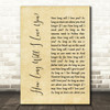 How Long Will I Love You Ellie Goulding Rustic Script Song Lyric Quote Print