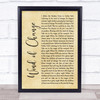 Scorpions Wind of Change Rustic Script Song Lyric Quote Print