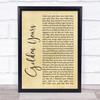 David Bowie Golden Years Rustic Script Song Lyric Quote Print