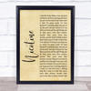 Panic! At The Disco Nicotine Rustic Script Song Lyric Quote Print