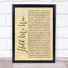 Thompson Twins Hold Me Now Rustic Script Song Lyric Quote Print