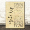 Arcade Fire Wake Up Rustic Script Song Lyric Quote Print