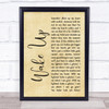 Arcade Fire Wake Up Rustic Script Song Lyric Quote Print