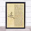 Enrique Iglesias Hero Rustic Script Song Lyric Quote Print