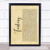 George Michael Fantasy Rustic Script Song Lyric Quote Print